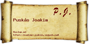 Puskás Joakim névjegykártya